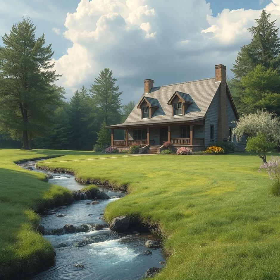 Dream : A stream flowing in front of the house in a dream