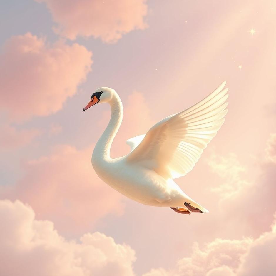 Dream Dictionary : A swan in the sky in a dream
