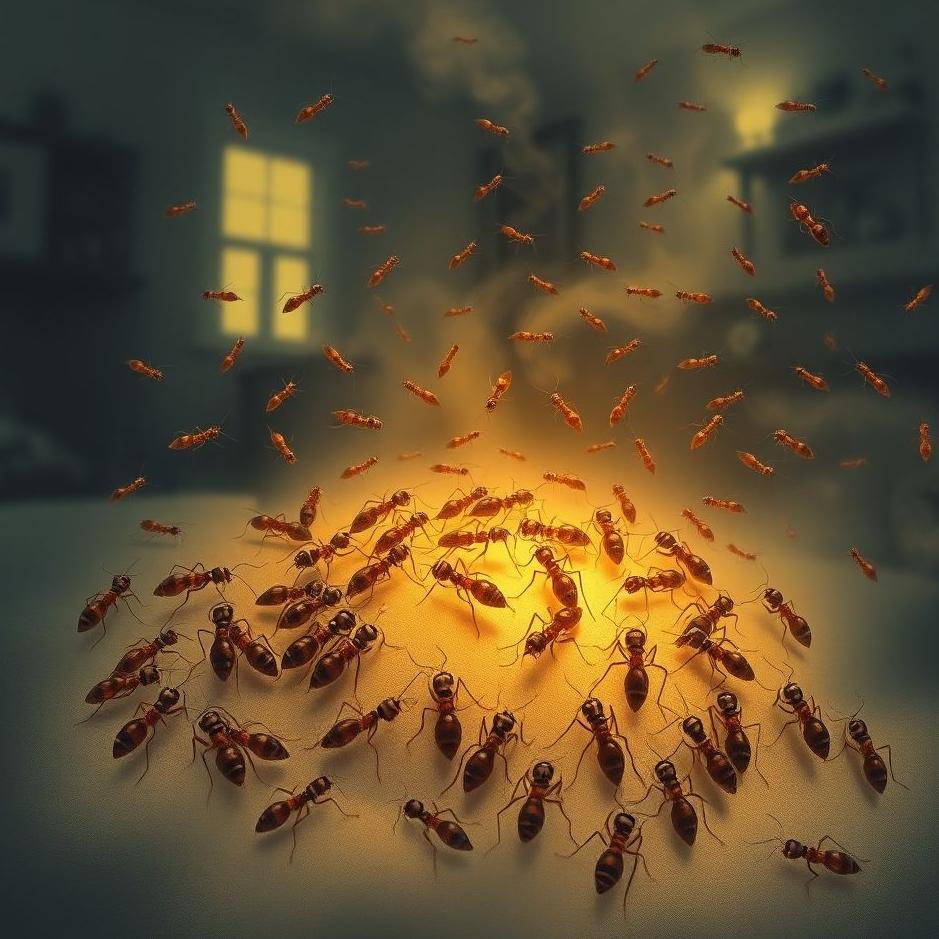 Dream : A swarm of ants at home in a dream