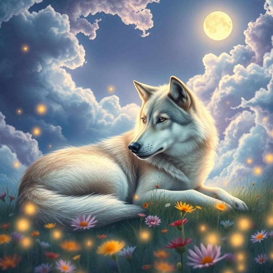 Dream : A tame wolf in a dream