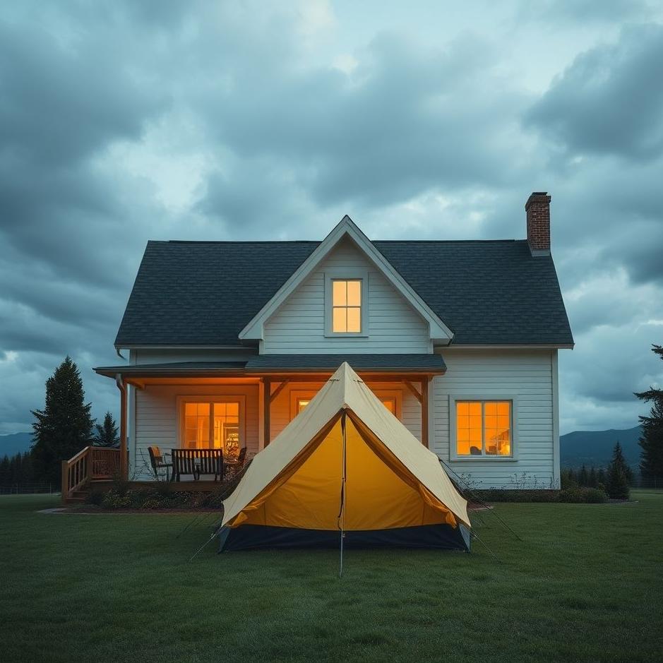 Dream : A tent in front of the house in a dream