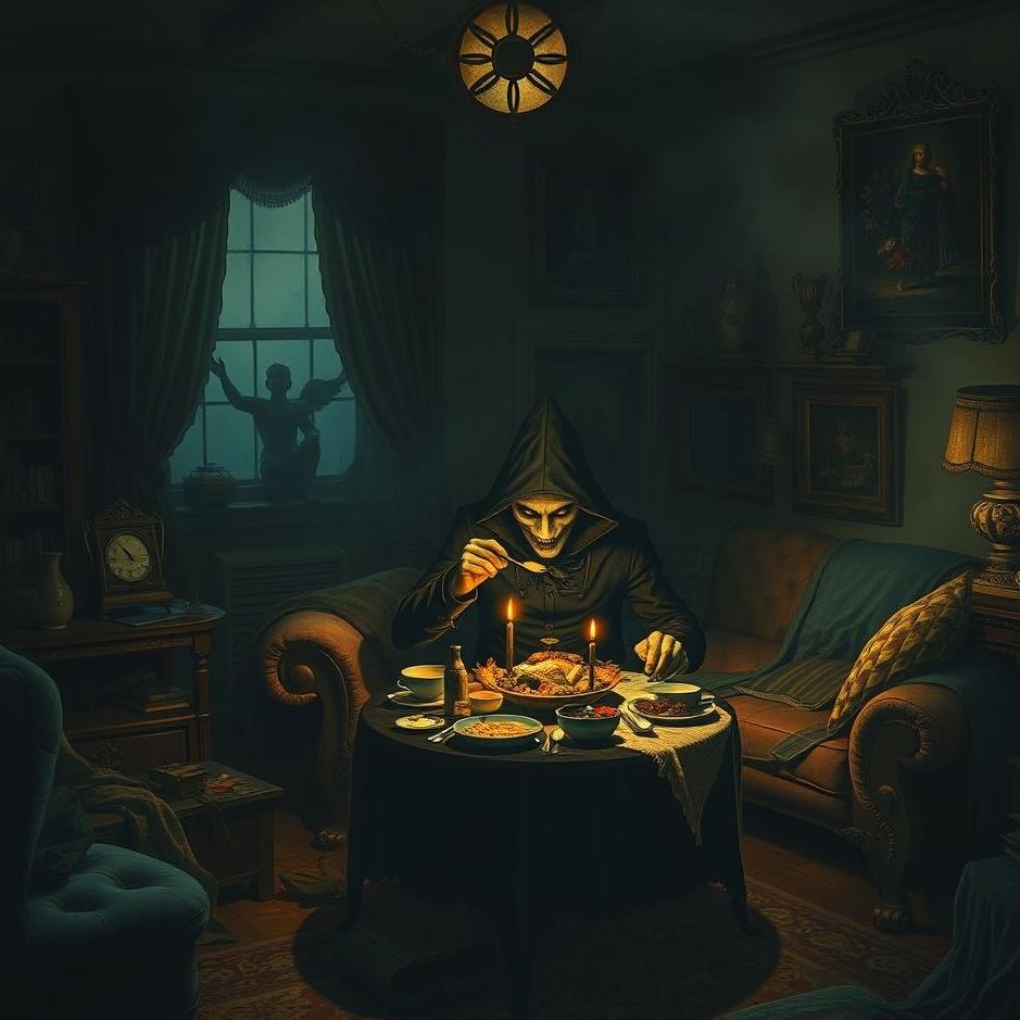 Dream : A thief eating at home in a dream