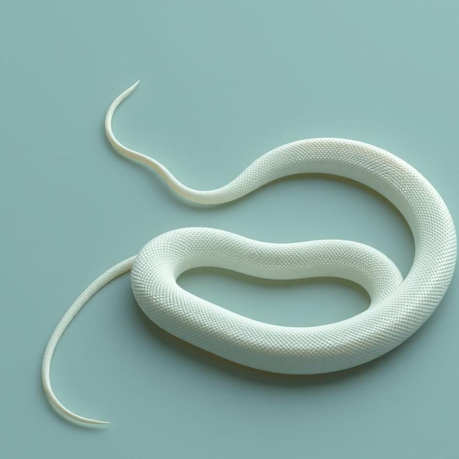 Dream : A thin and long white snake in a dream