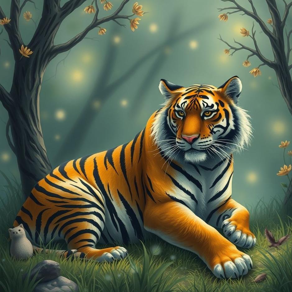 Dream : A tiger at home in a dream