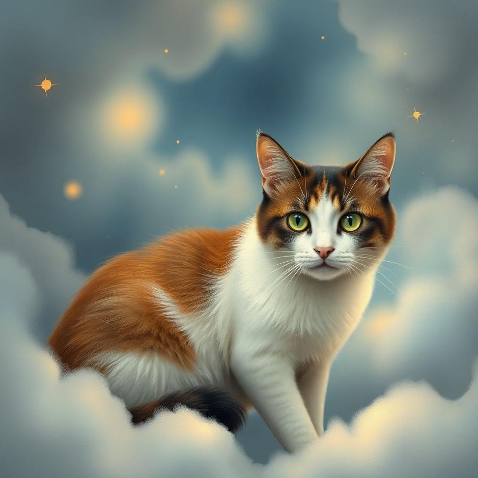 Dream : A two-colored cat in a dream
