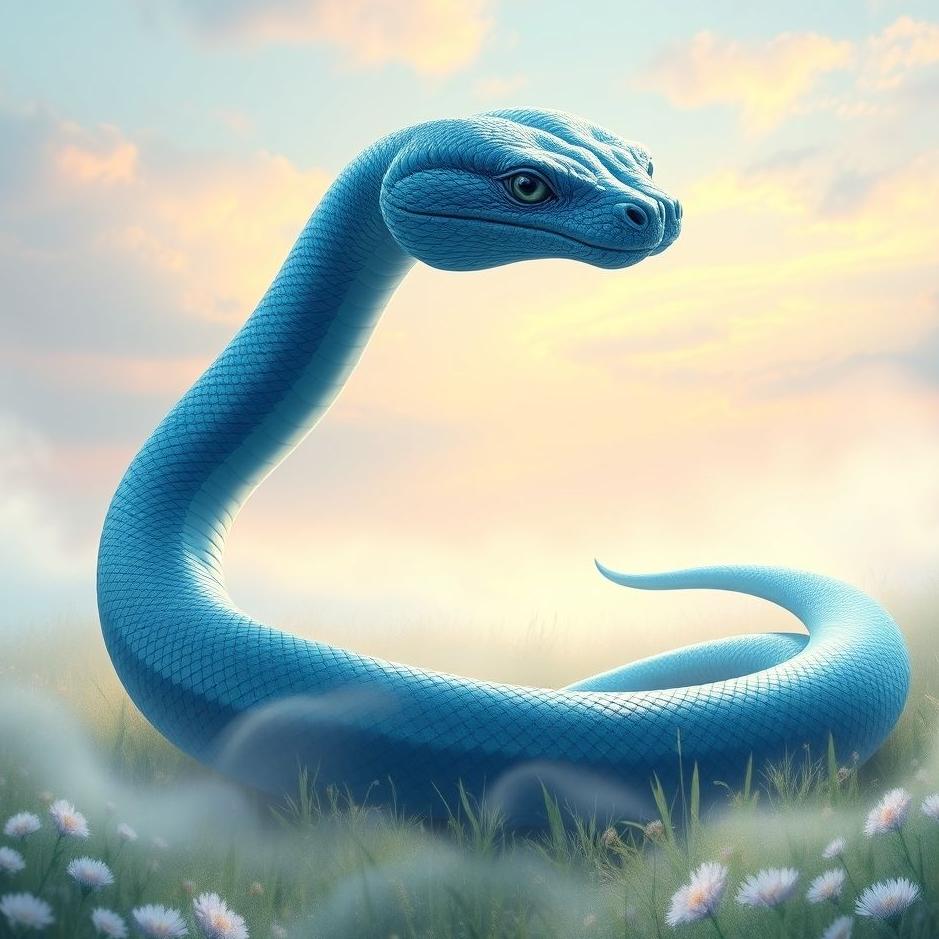 Dream : A two-headed blue snake in a dream