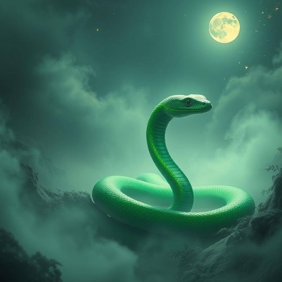 Dream : A two-headed green snake in a dream
