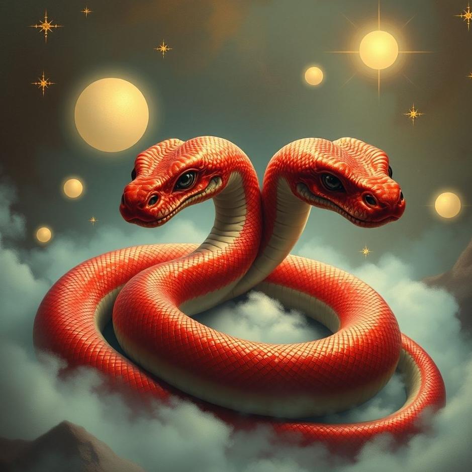 Dream : A two-headed red snake in a dream