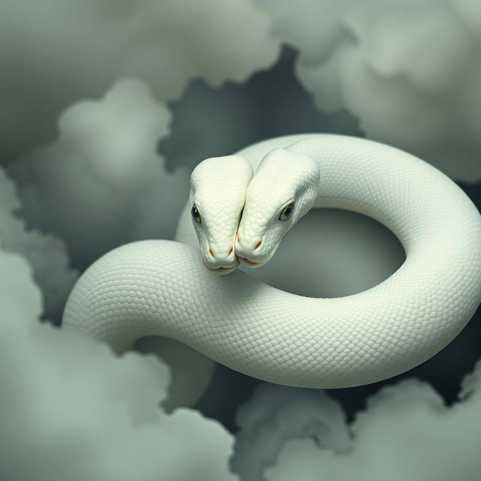 Dream : A two-headed white snake in a dream