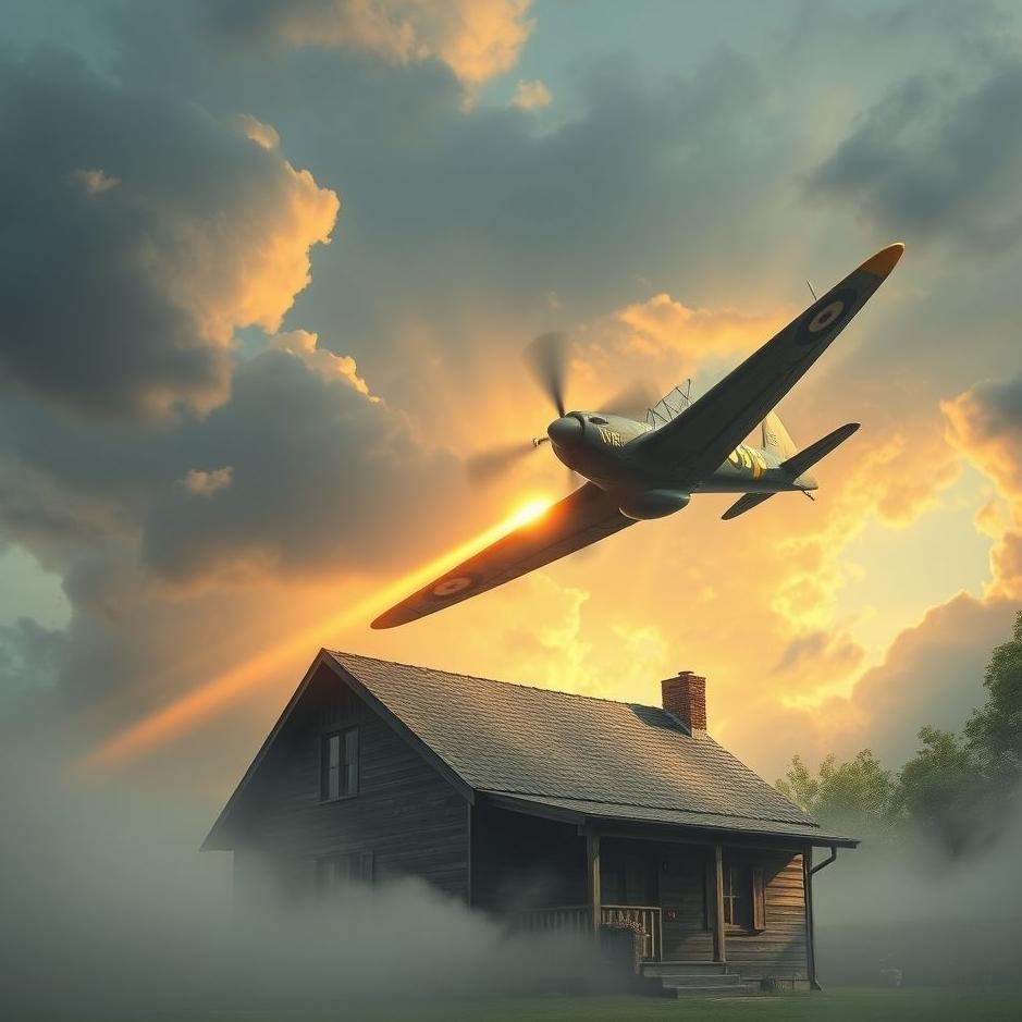 Dream : A war plane flying over a house in a dream