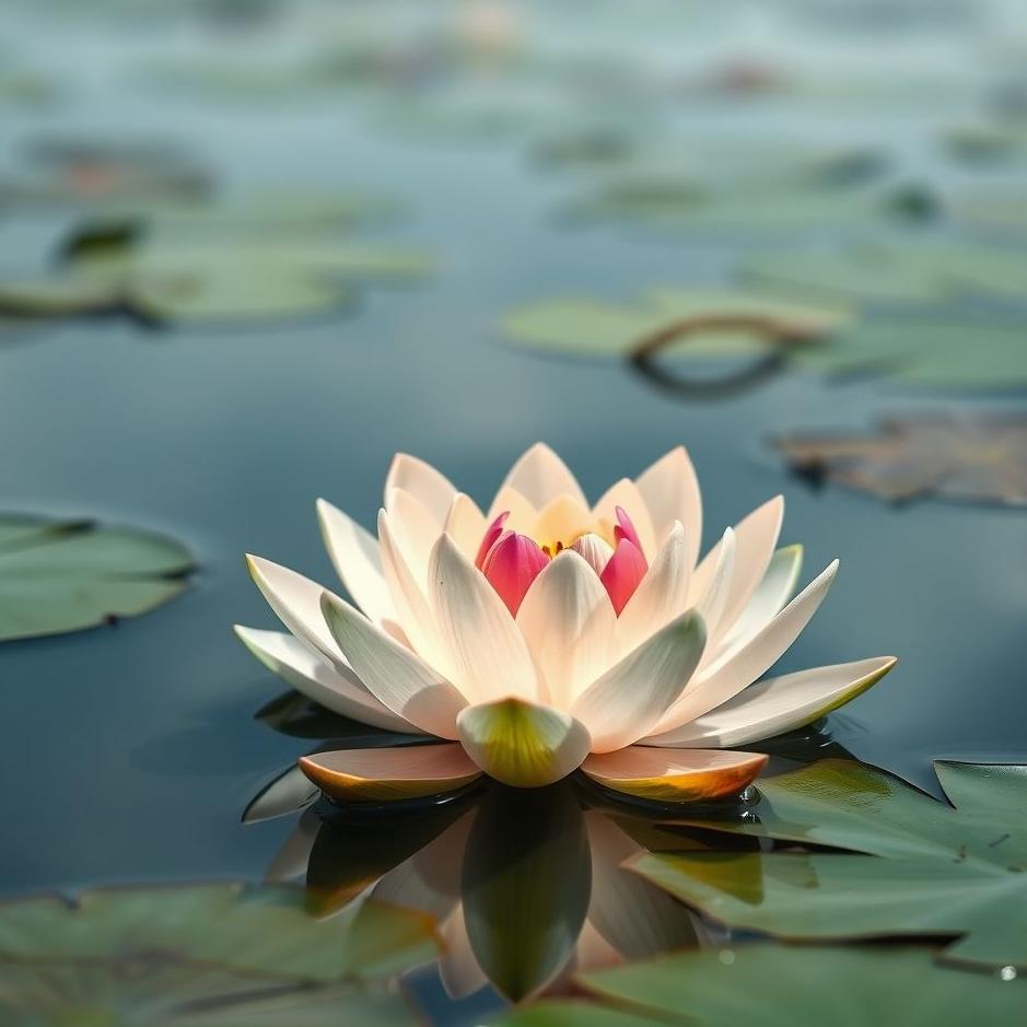 Dream : A water lily in a lake in a dream