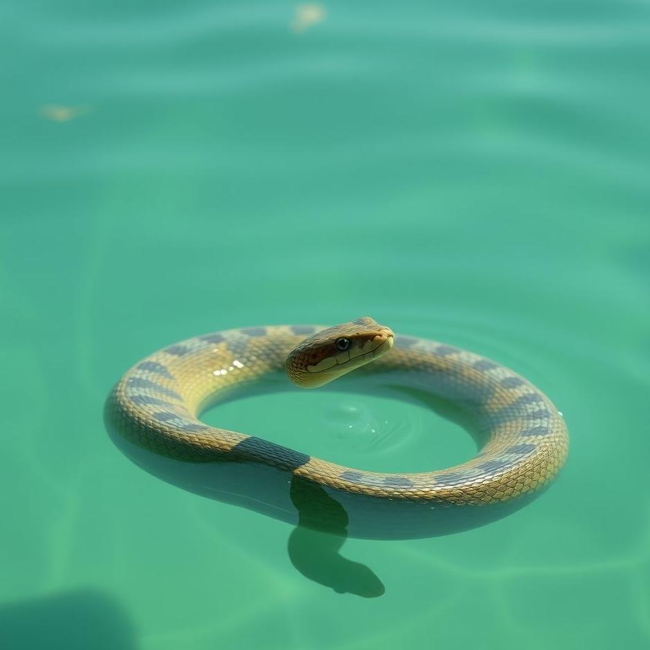 Dream : A water snake in a pool in a dream