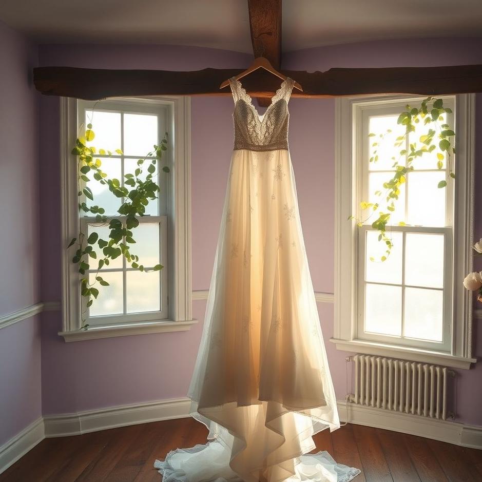 Dream : A wedding dress hanging in a house in a dream