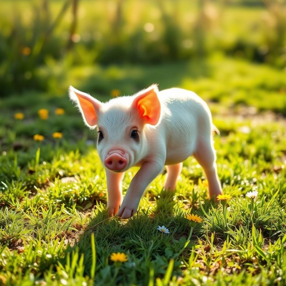 Dream : A white baby pig 