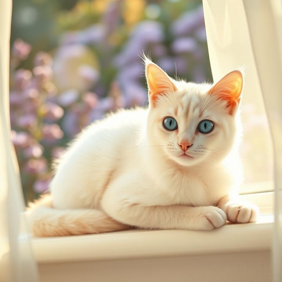 Dream : A white-blue-eyed cat 