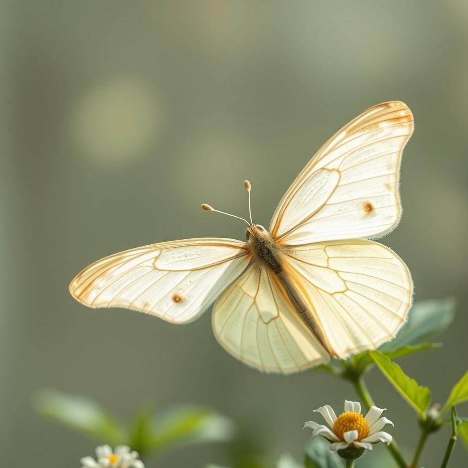 Dream : A white butterfly at home in a dream