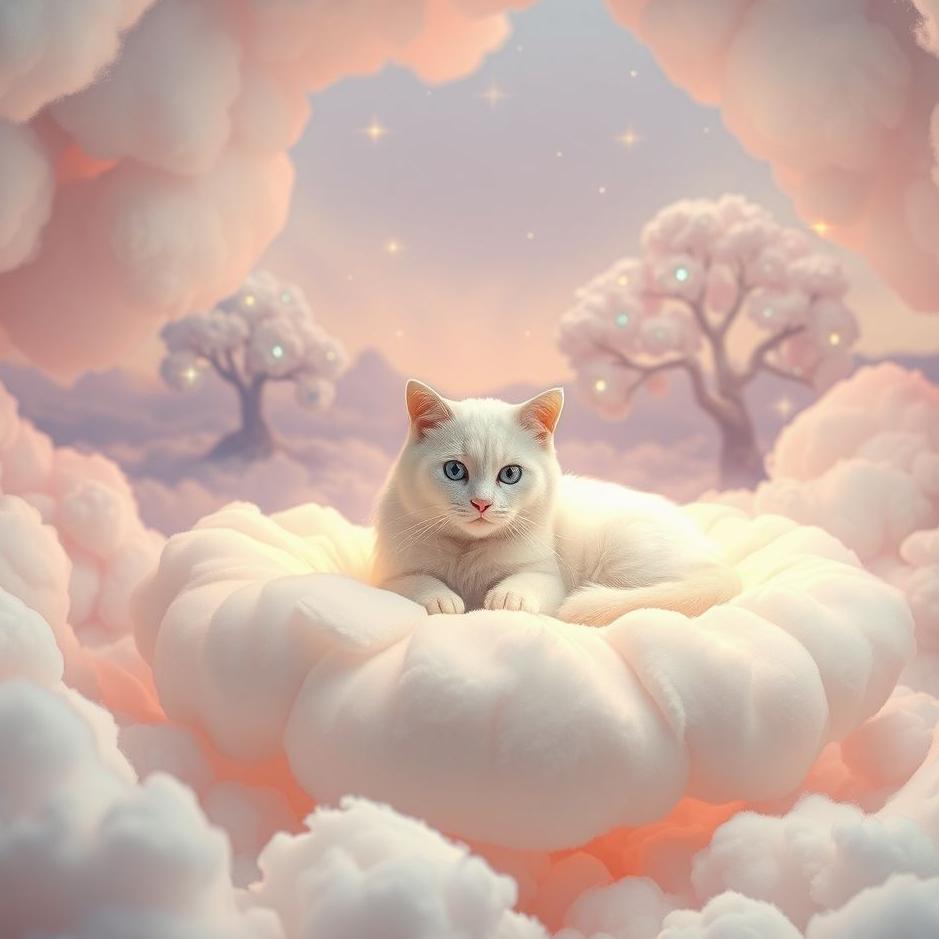 Dream : A white cat at home in a dream