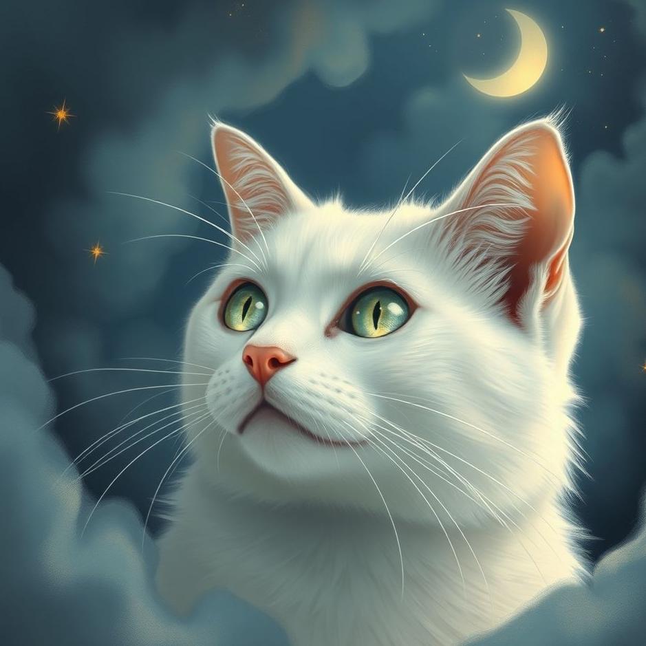 Dream : A white-eyed cat in a dream