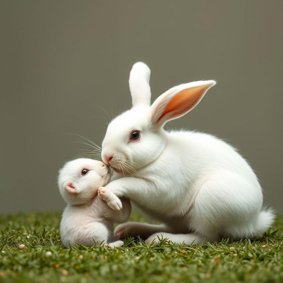 Dream : A white rabbit giving birth 