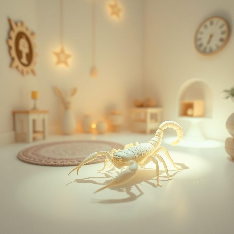 Dream : A white scorpion at home in a dream