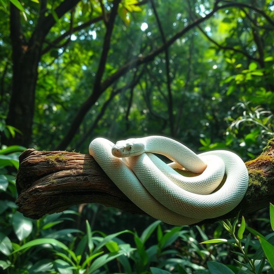 Dream : A white snake hugging 