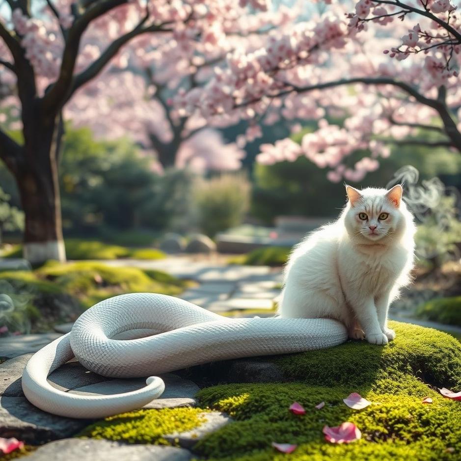 Dream : A white snake turning into a cat 