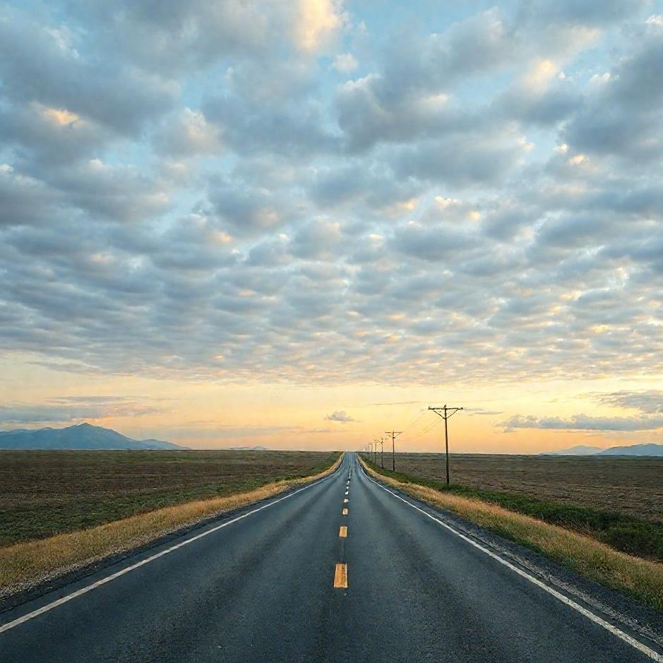 Dream : A wide asphalt road in a dream