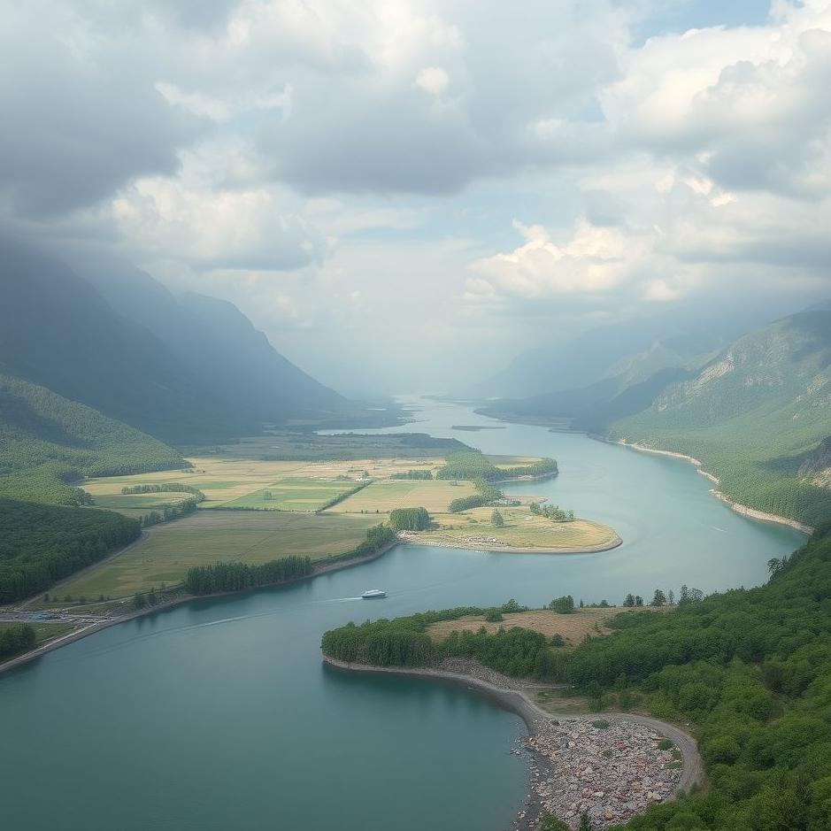 Dream : A wide river in a dream