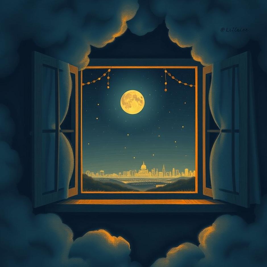 Dream : A window open at night in a dream