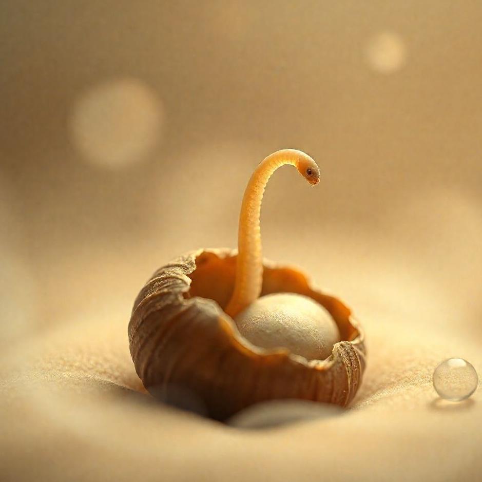 Dream : A worm coming out of a hazelnut in a dream