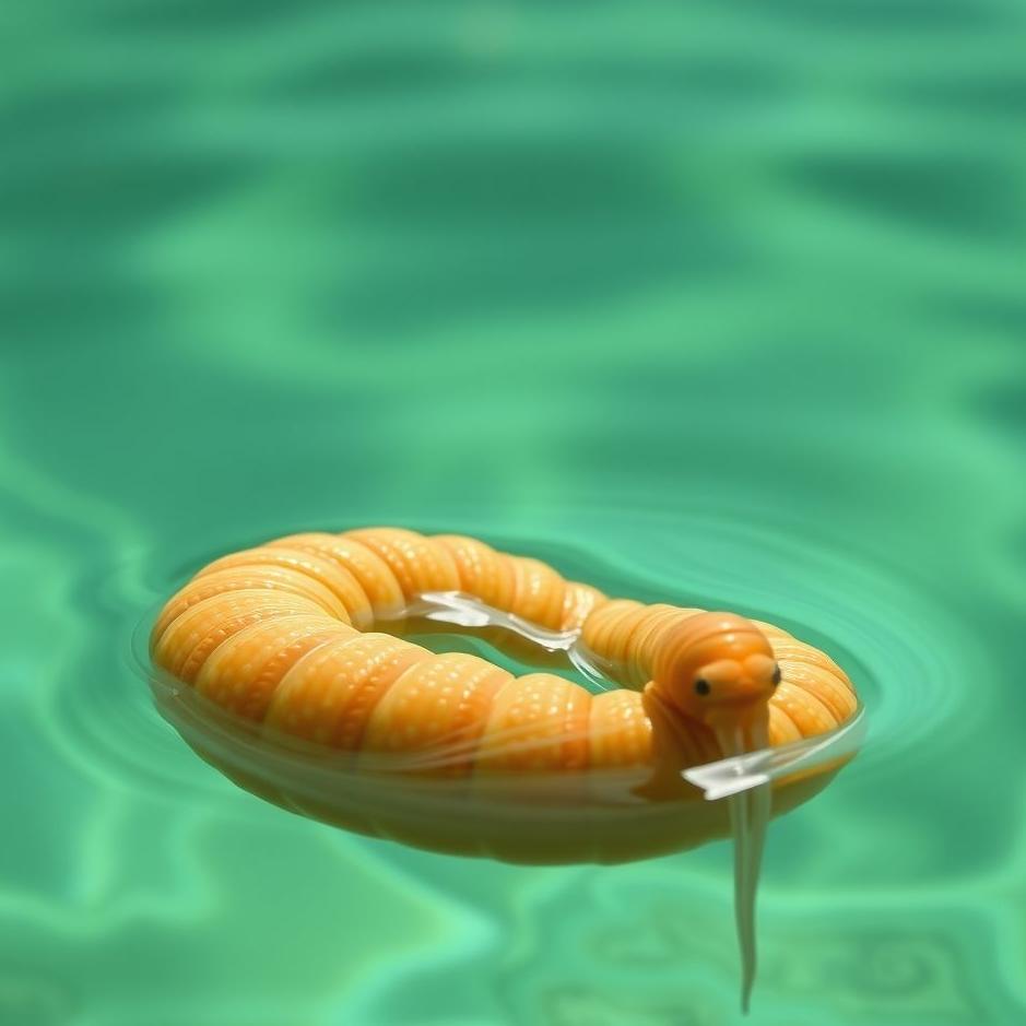 Dream : A worm in a pool in a dream