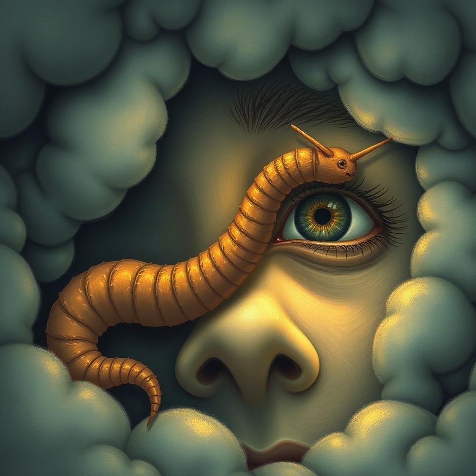 Dream : A worm in one's eyes in a dream