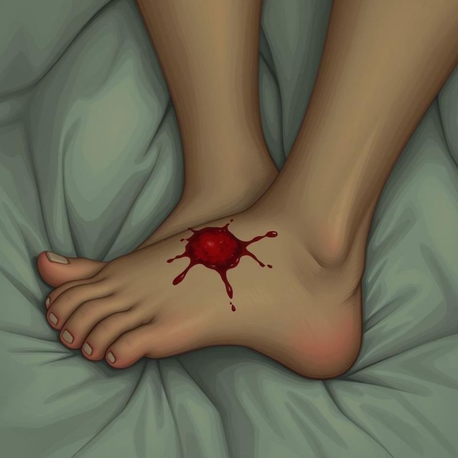 Dream : A wound on your ex-lover's foot in a dream