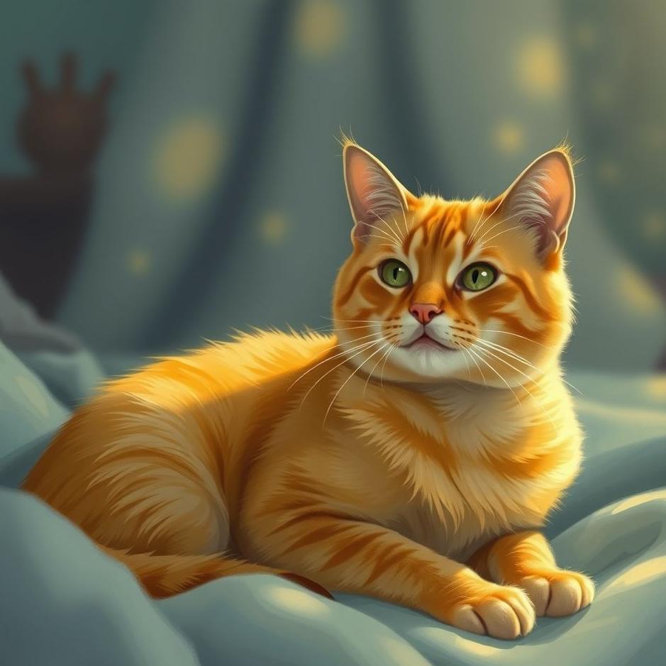 Dream : A yellow cat at home in a dream