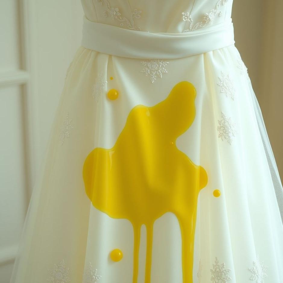 Dream : A yellow stain on a wedding dress in a dream