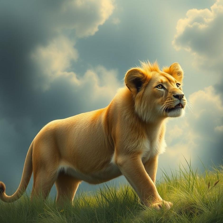 Dream : A young lion in a dream