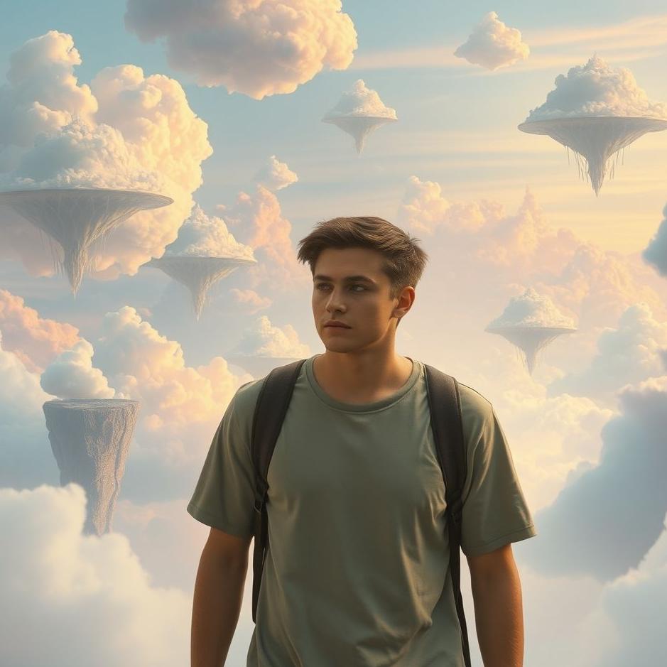 Dream : A young man walking in a dream