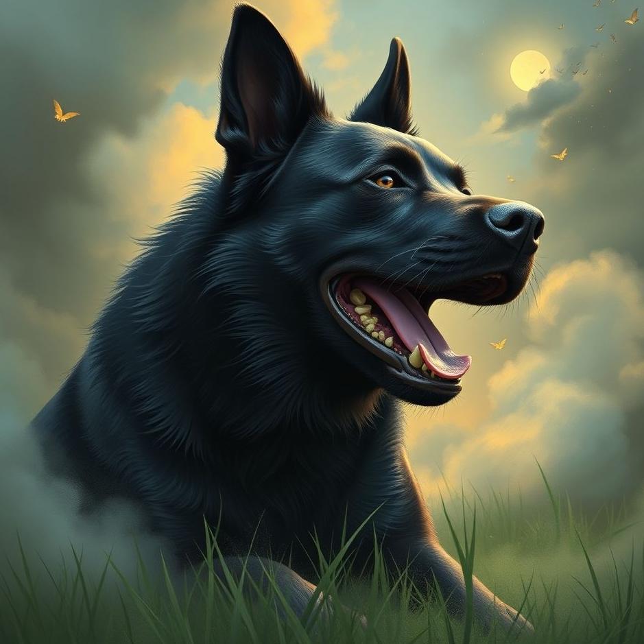 Dream : Aggressive black dog in a dream