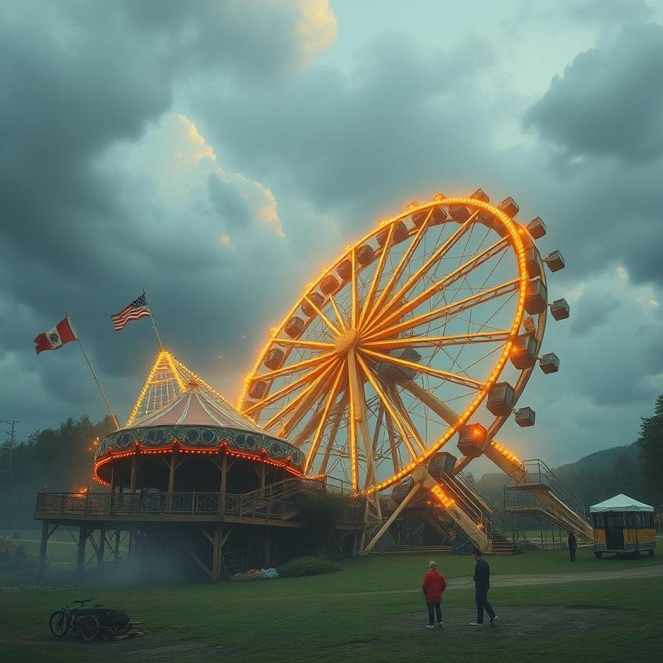 Dream : Amusement park collapsing in a dream