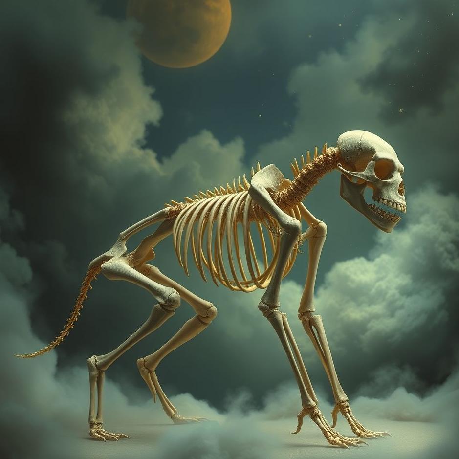 Dream : An animal skeleton in a dream
