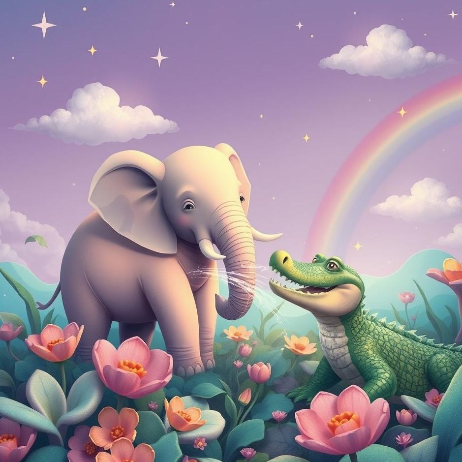 Dream : An elephant and a crocodile in a dream