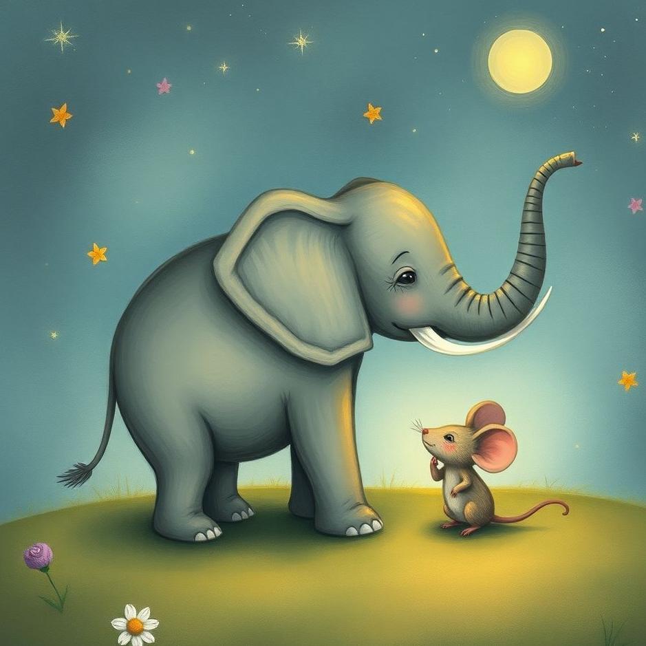 Dream : An elephant and a mouse in a dream