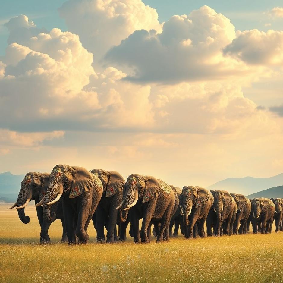 Dream : An elephant army in a dream