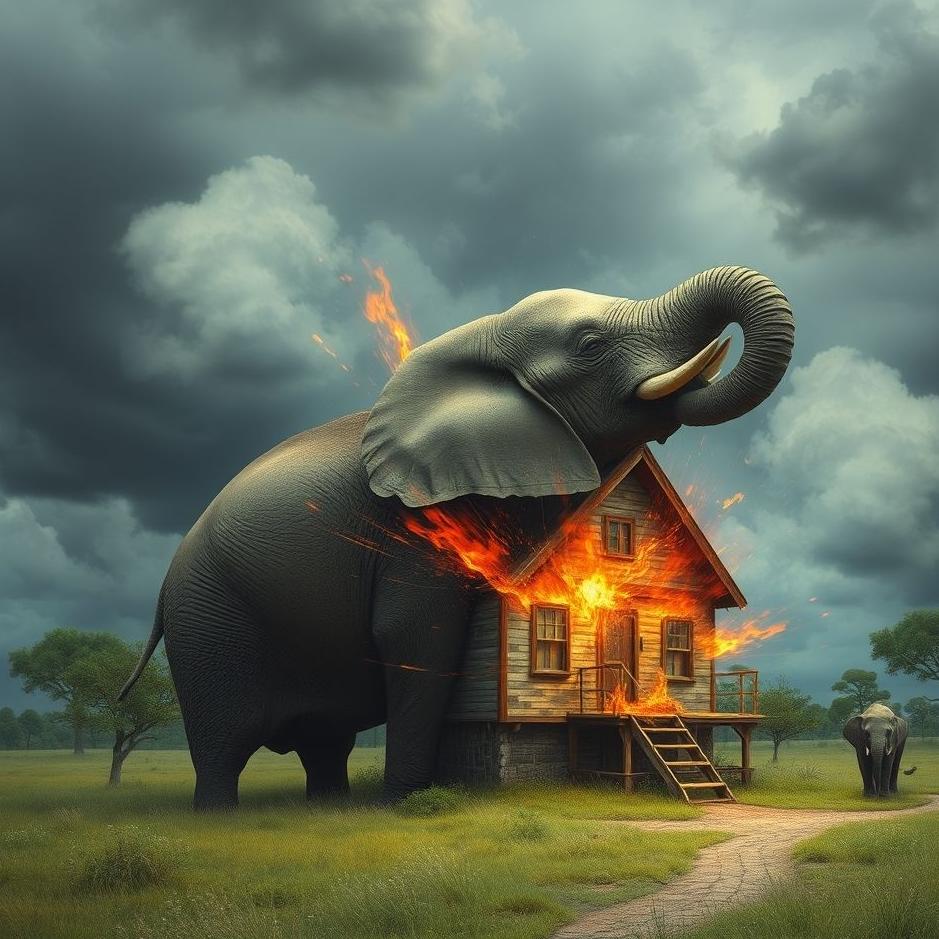 Dream : An elephant destroying a house in a dream