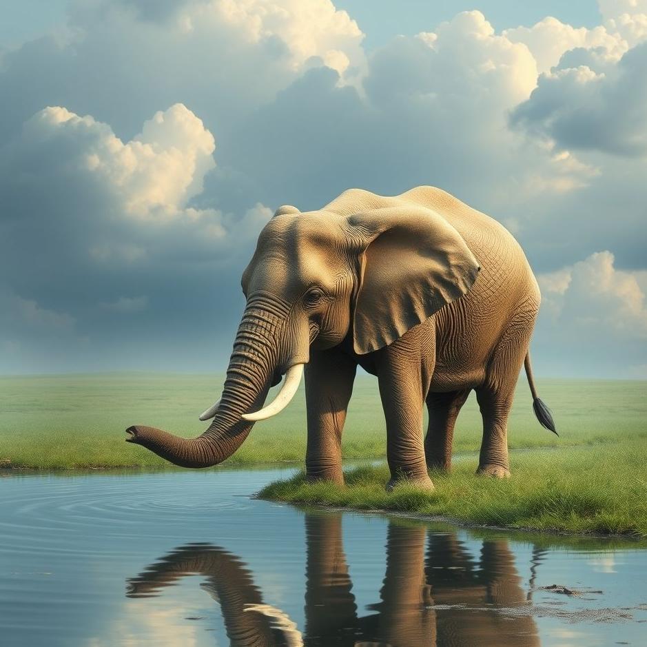 Dream : An elephant drinking water in a dream
