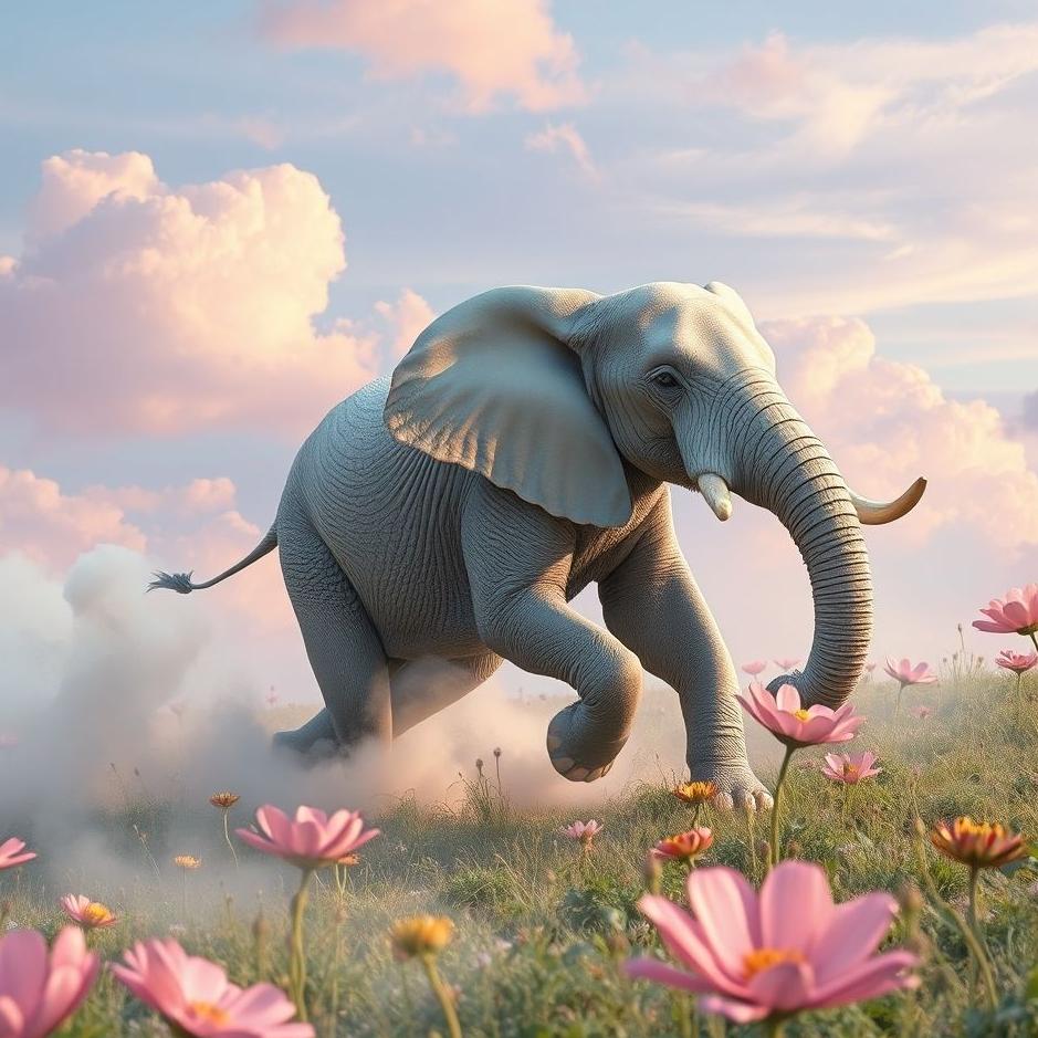 Dream : An elephant running away in a dream