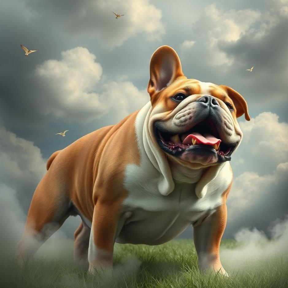 Dream : An English bulldog in a dream