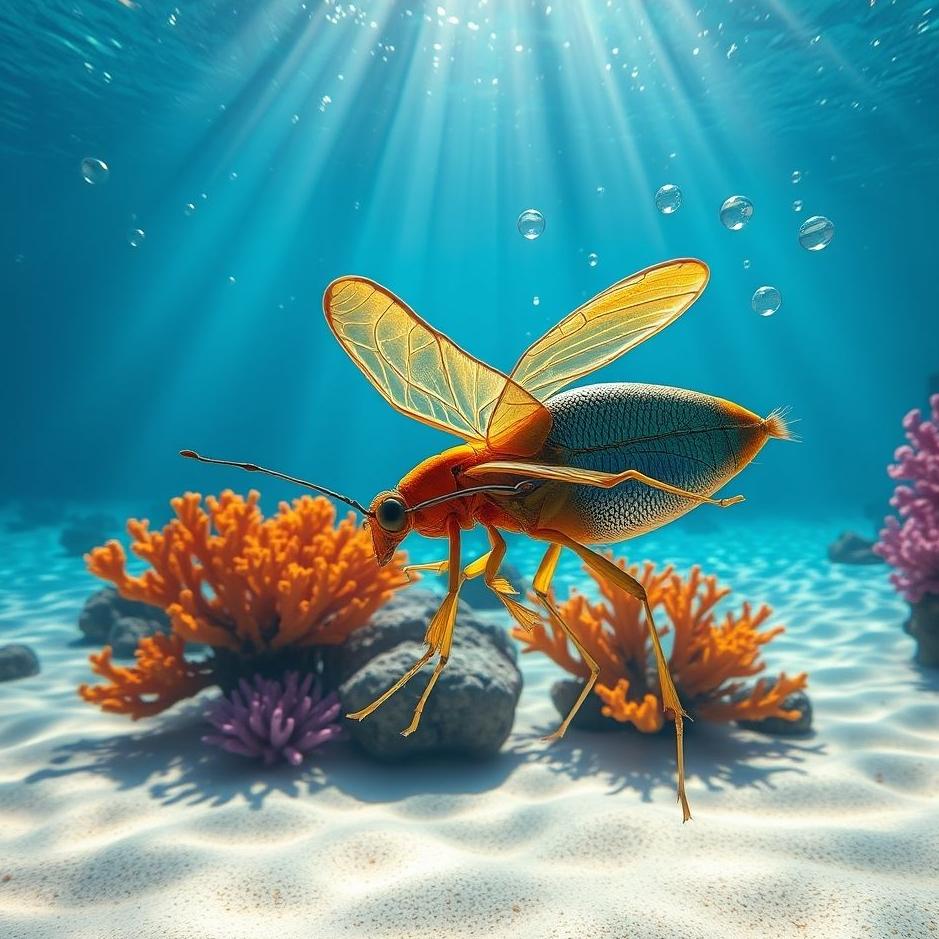 Dream : An insect turning into a fish 