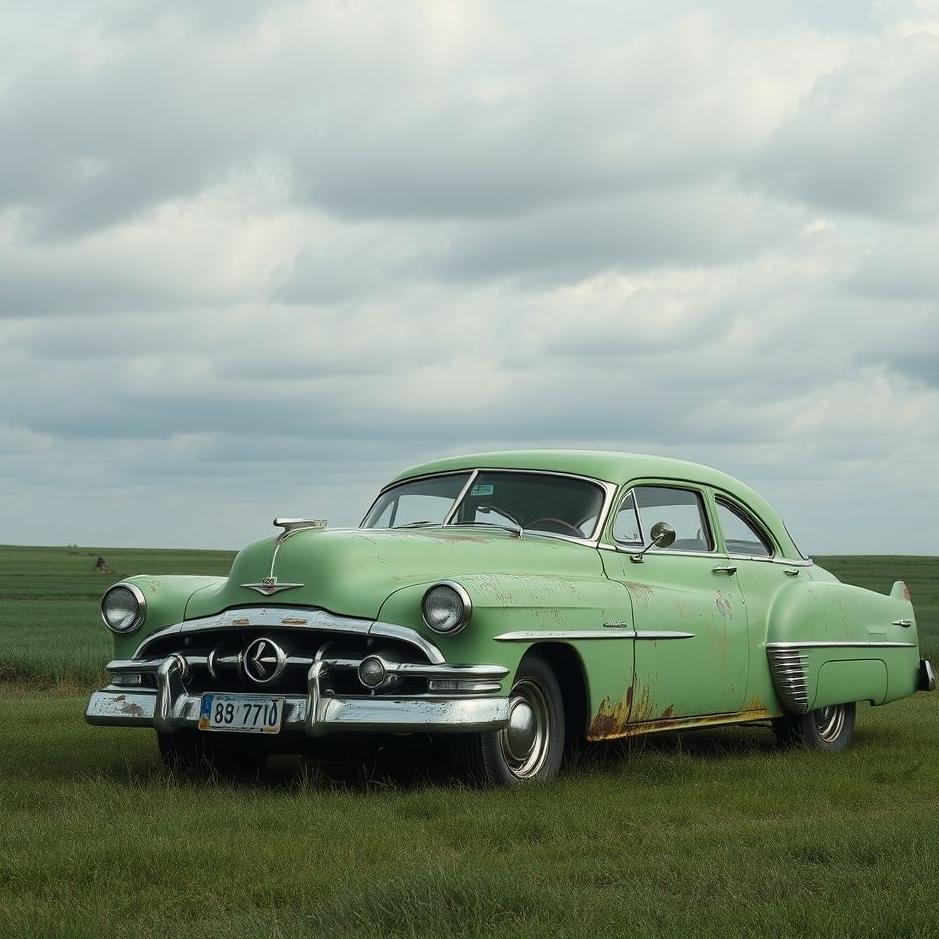 Dream : An old green car in a dream