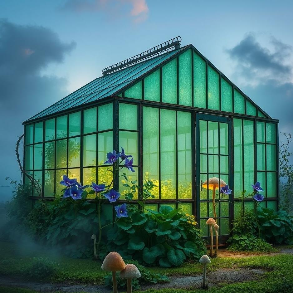 Dream : An old green house in a dream
